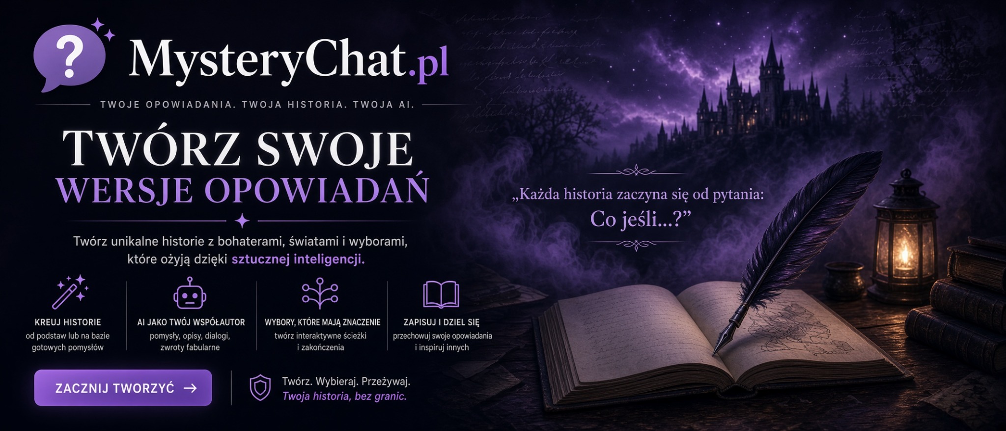 MysteryChat.pl — Twórz swoje wersje opowiadań. Zacznij tworzyć.