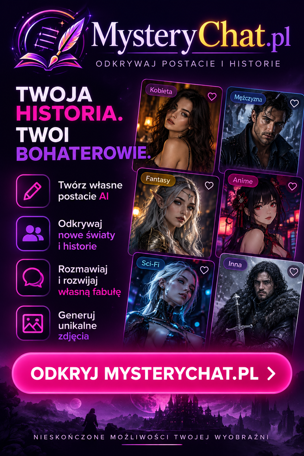 MysteryChat - odkrywaj postacie i historie
